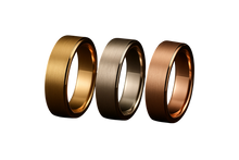 Cargar imagen en el visor de la galería, Alianza de Boda Plana Satinada en Oro 14k Macizo - Diseño Moderno NYC