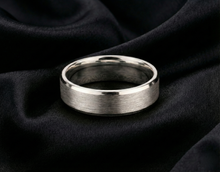 Load image into Gallery viewer, 14k Solid Gold Satin Flat Wedding Band | Modern Design NYC